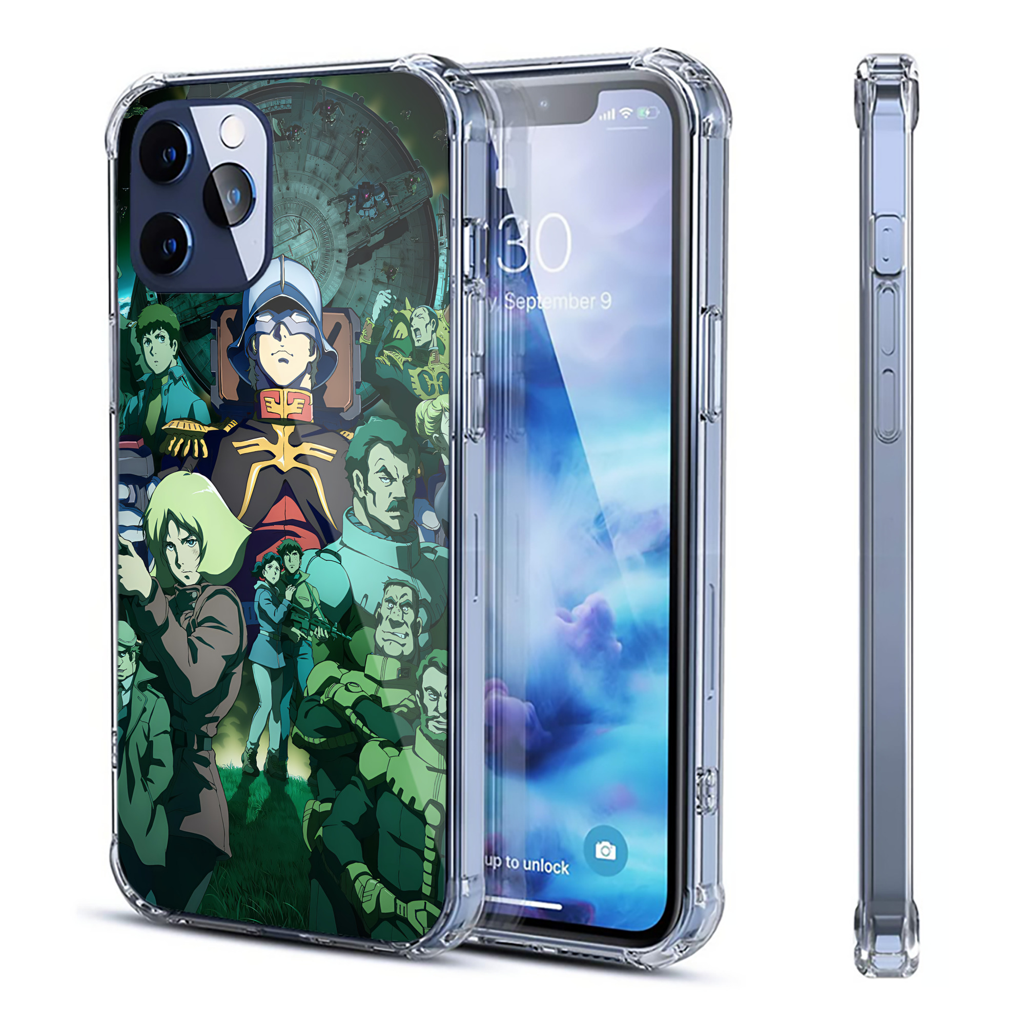 （画像用） 機動戦士ガンダム Mobile Suit Gundam 【iPhone 12シリーズ対応】透明スマホケース（クリアソフトケース）